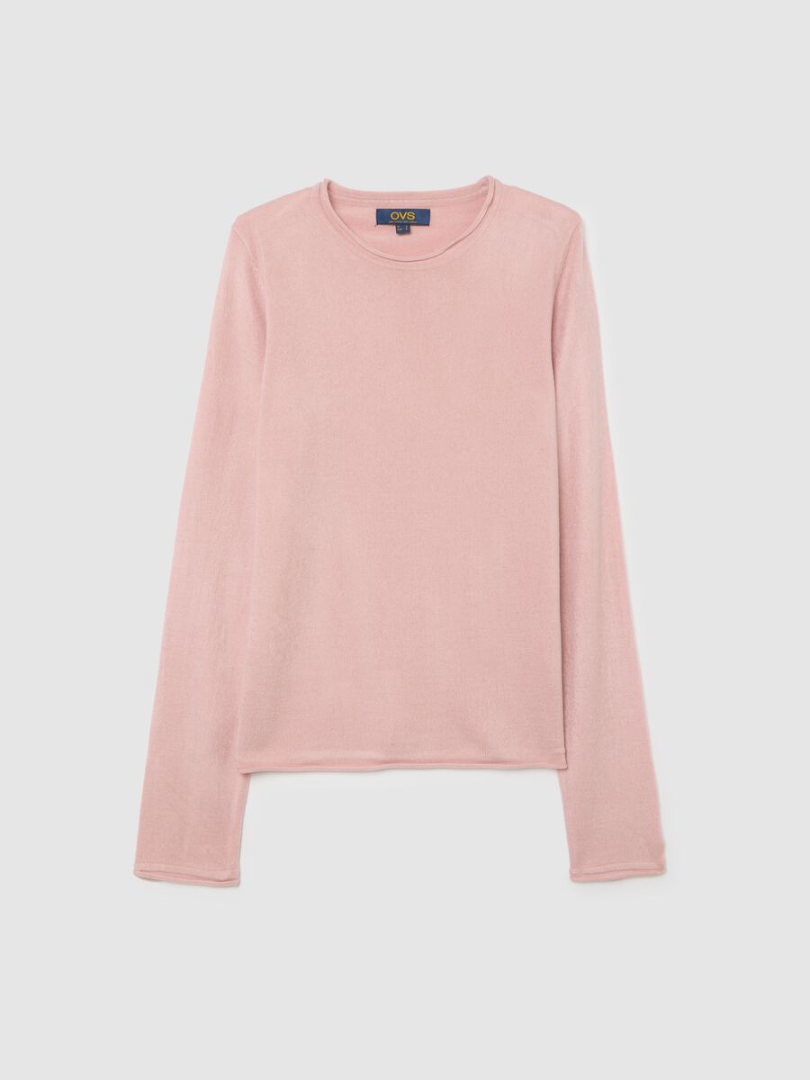Maglione rosa lungo in jersey_4