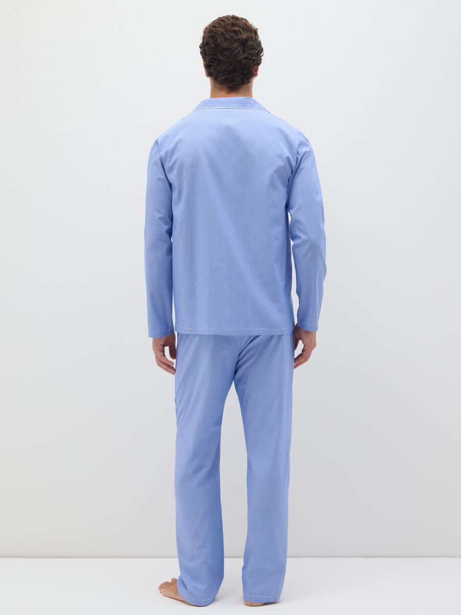 Men's Regular Fit Blue Cotton Pyjama_2