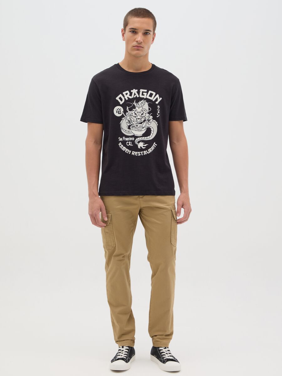 Men's Black Dragon Cotton T-shirt_1