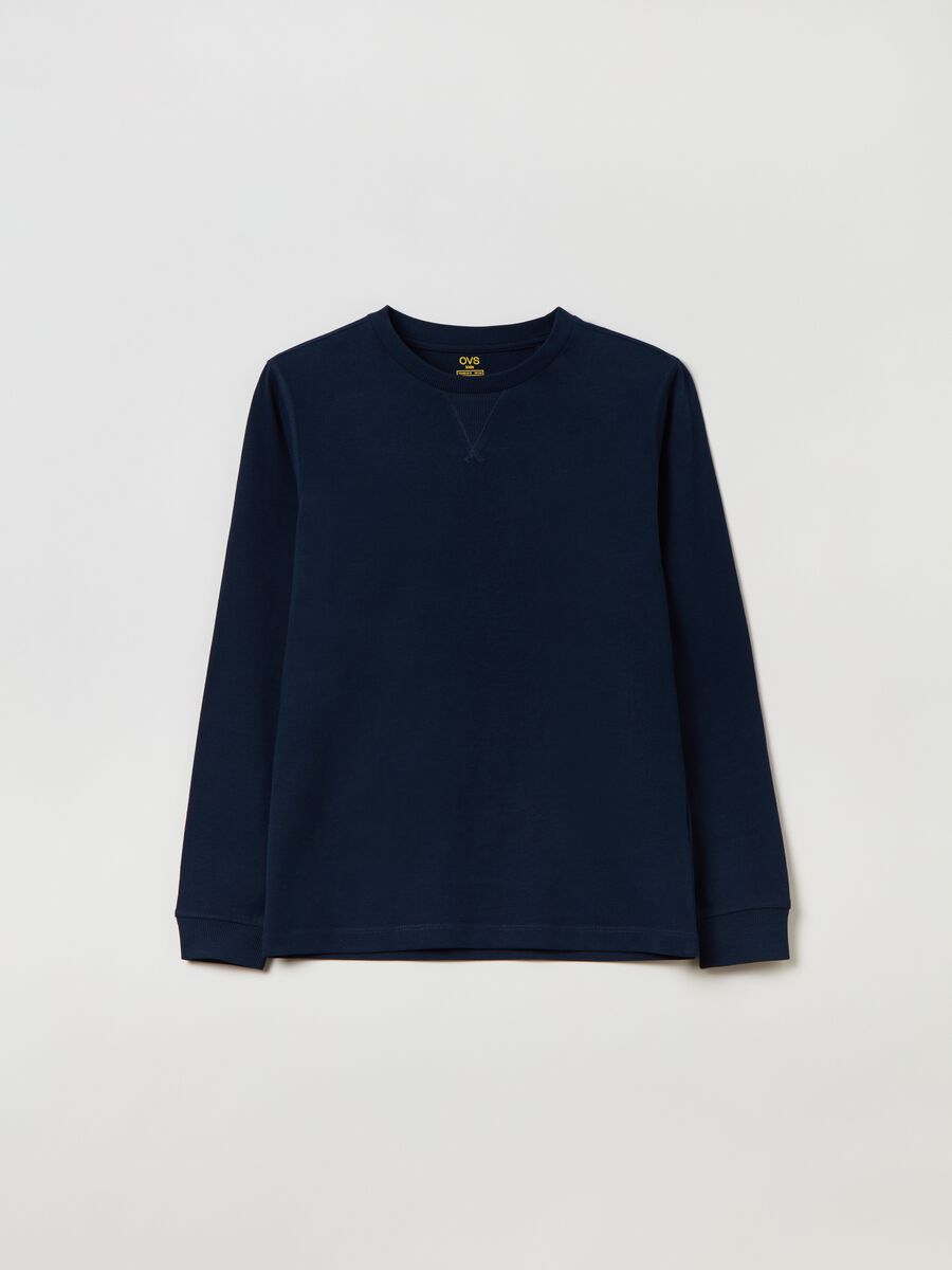 T-shirt girocollo con dettaglio a V_0