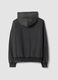 Black cotton-blend hooded sweatshirt with crew neck_2