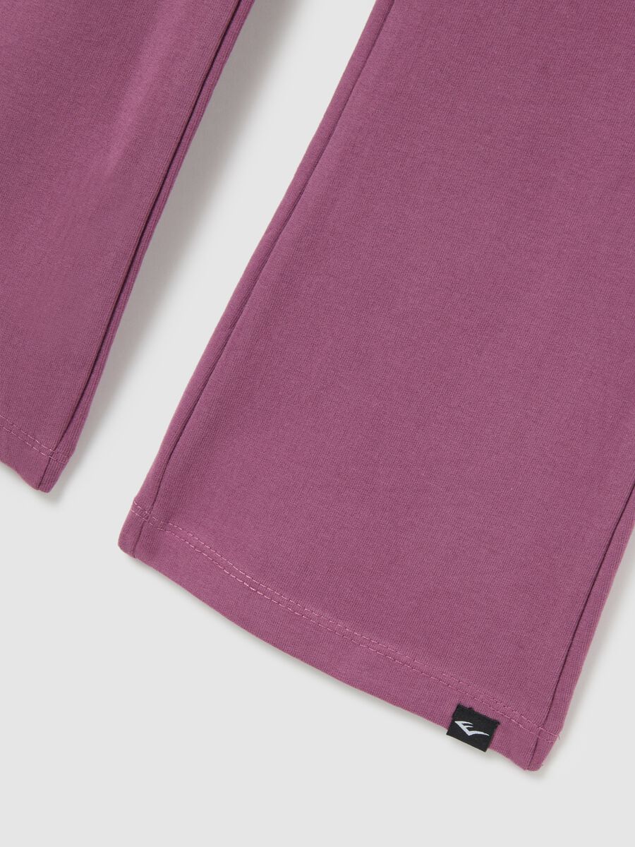 Leggings viola da bambina in cotone elasticizzato vestibilità flare_2