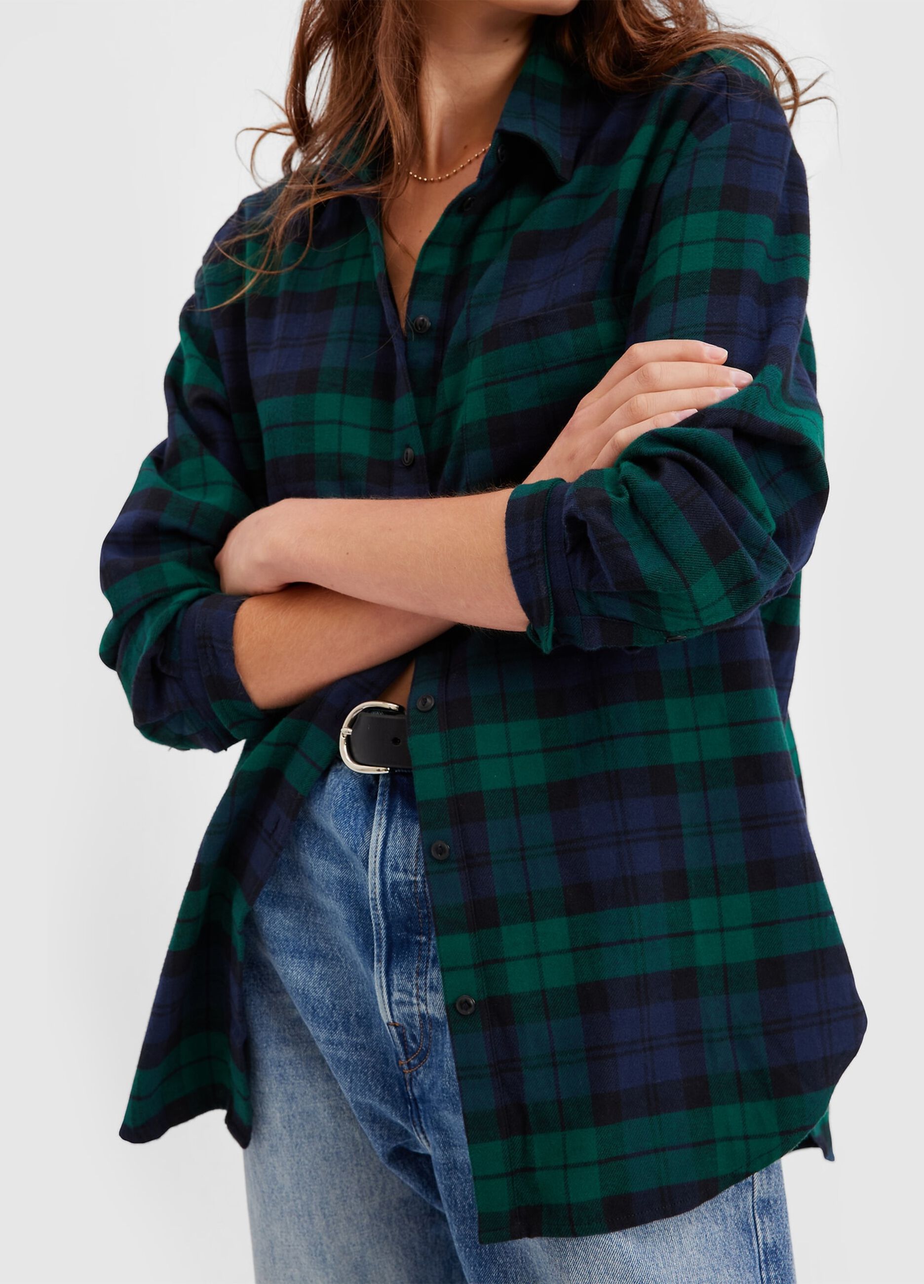 Flannel shirt with check pattern