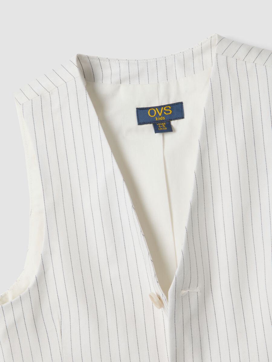 White pinstripe pure cotton waistcoat_2