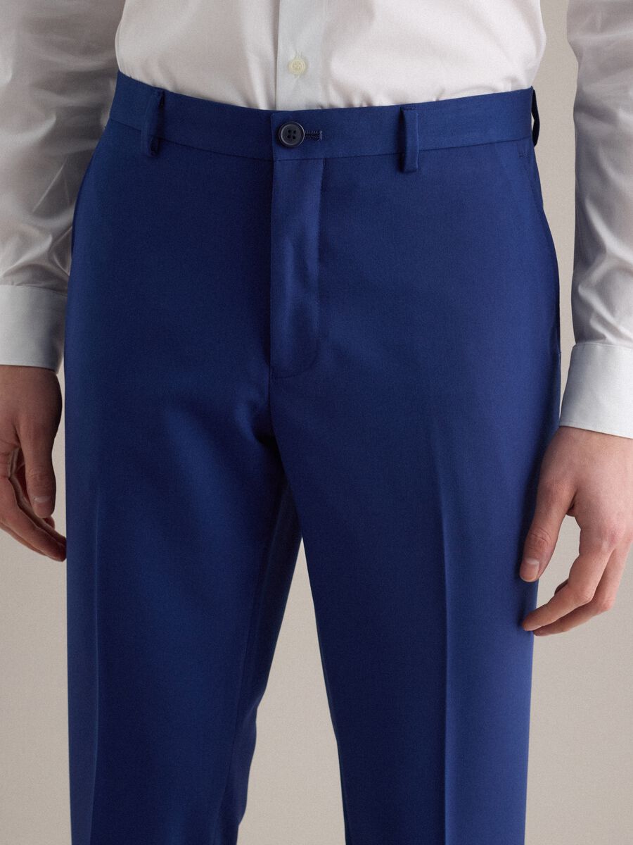 Pantaloni eleganti blu slim fit_3