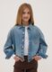Camicia blu in denim di misto cotone e viscosa con cuore regular fit_0