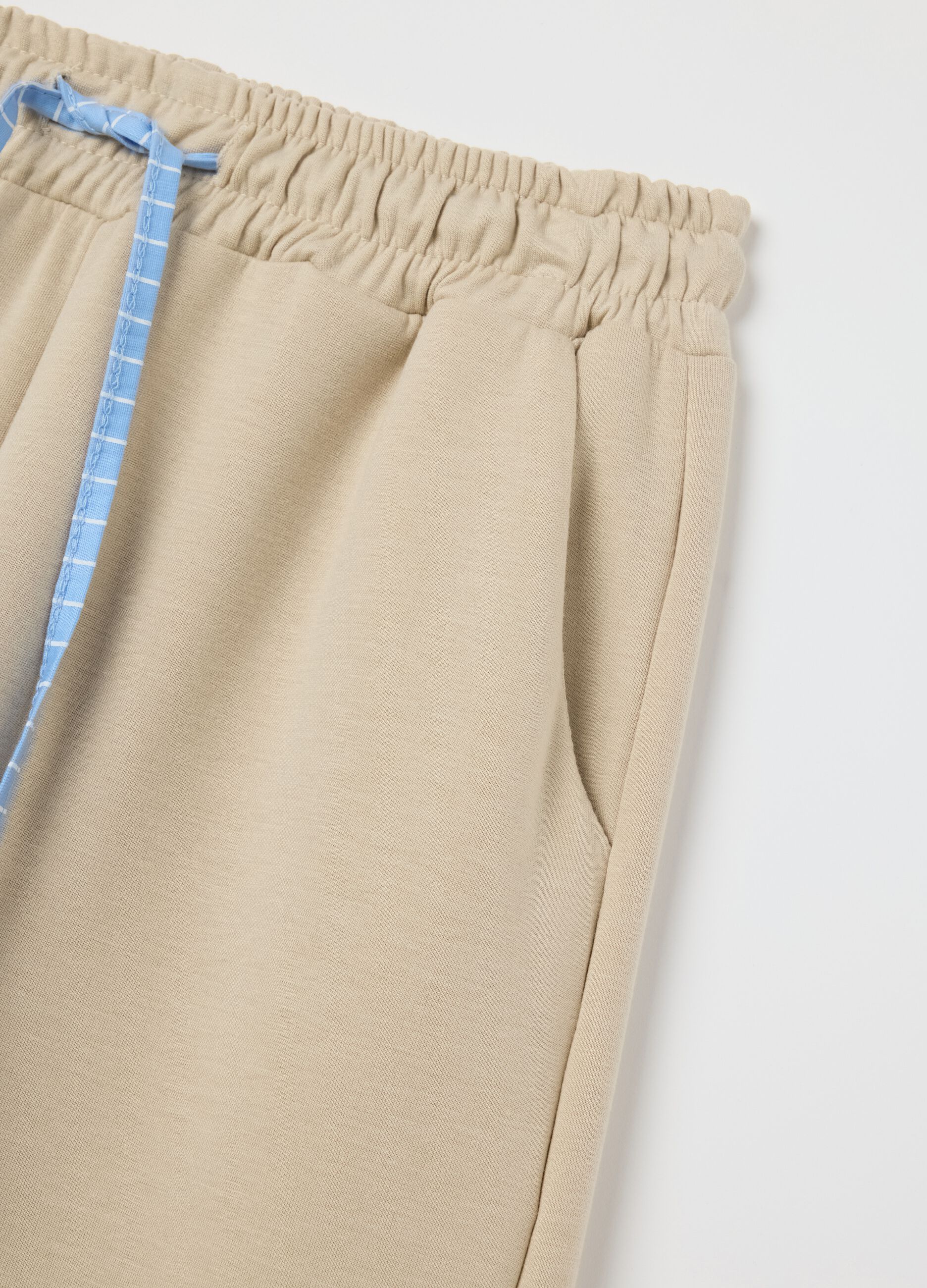 Beige palazzo trousers with drawstring