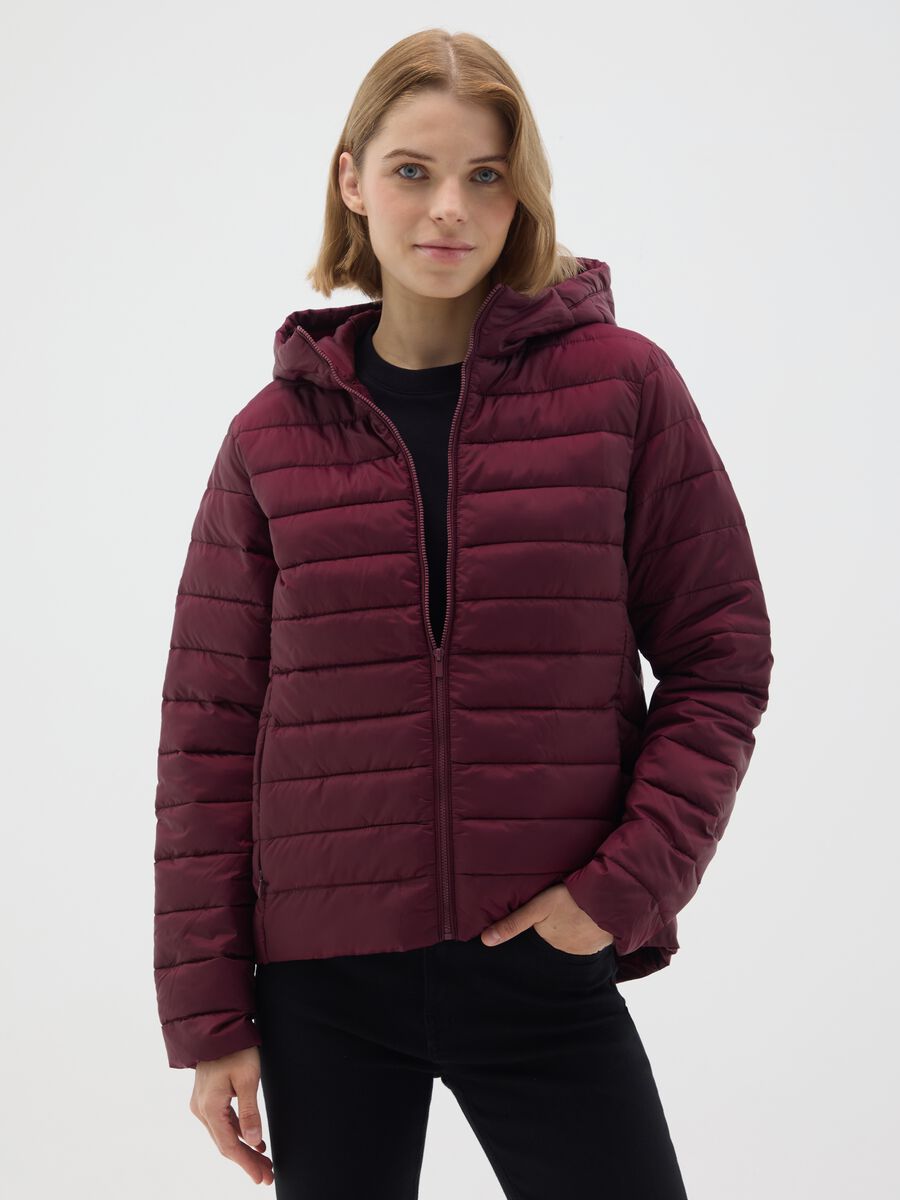 Red mixed regular fit jacket_0