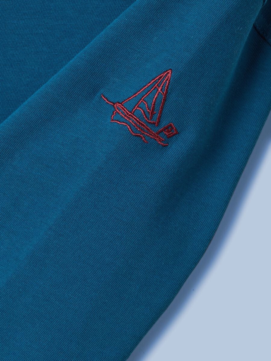 Polo a maniche lunghe blu in puro cotone ALTAVIA SAILING_5