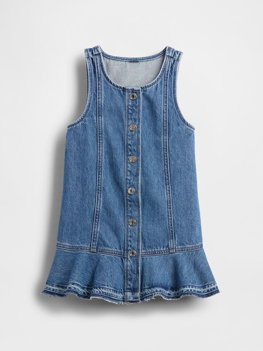 Abito denim in cotone con bottoni_1