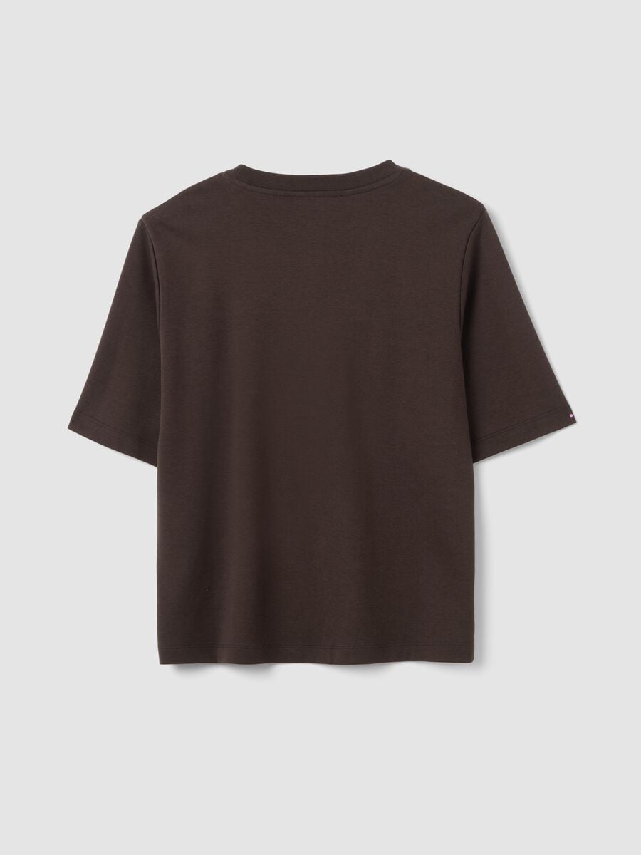 Brown boxy-fit T-shirt in a cotton&ndash;viscose blend_6
