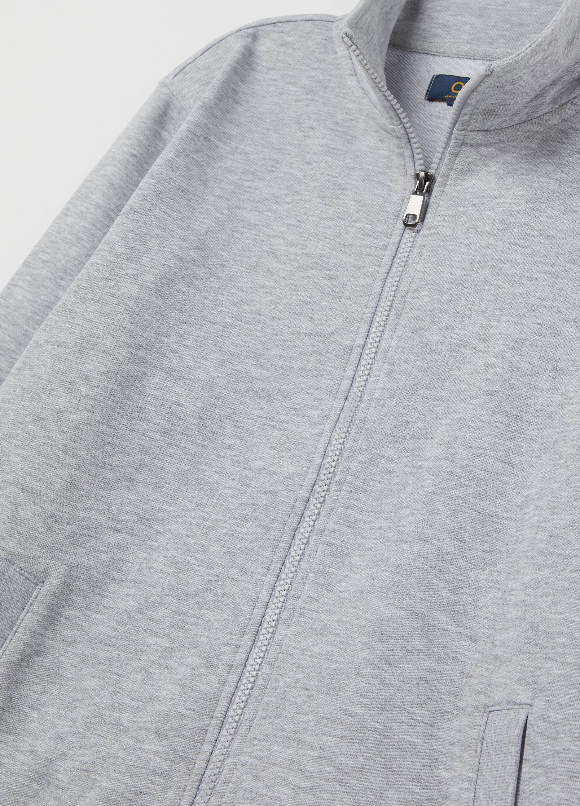 Fullzip in French Terry a collo alto Grigio melange da Uomo OVS