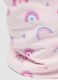Girl's pink elasticated cotton scarf with prints_1