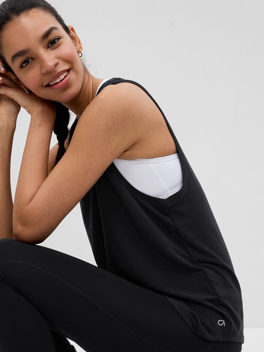 Stretch tank top with round neck_2