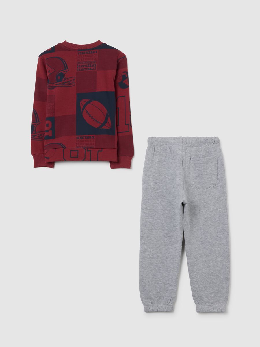 Red and Grey Jogging Set for Boys_1