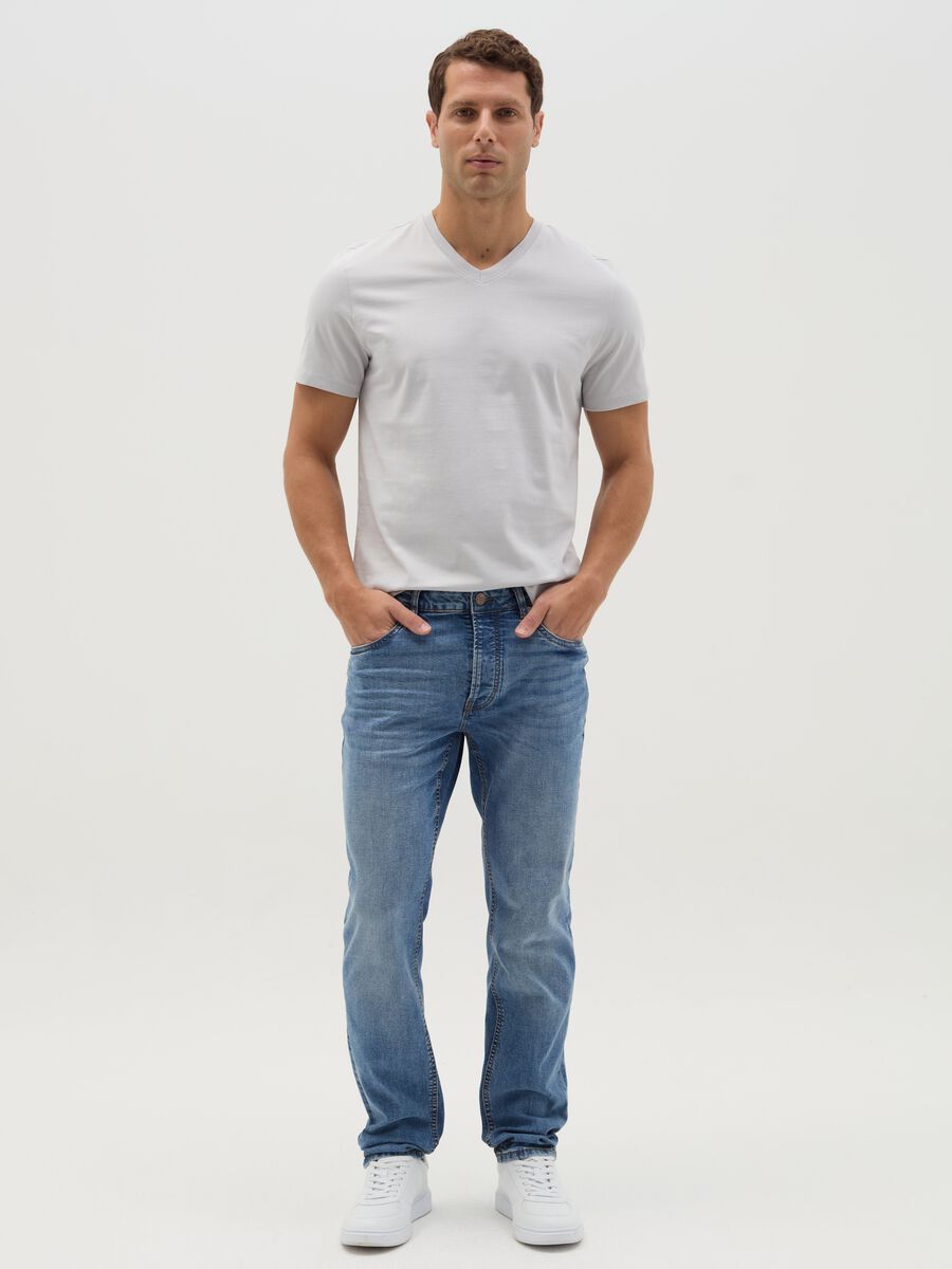 Organic cotton T-shirt with V neck_1