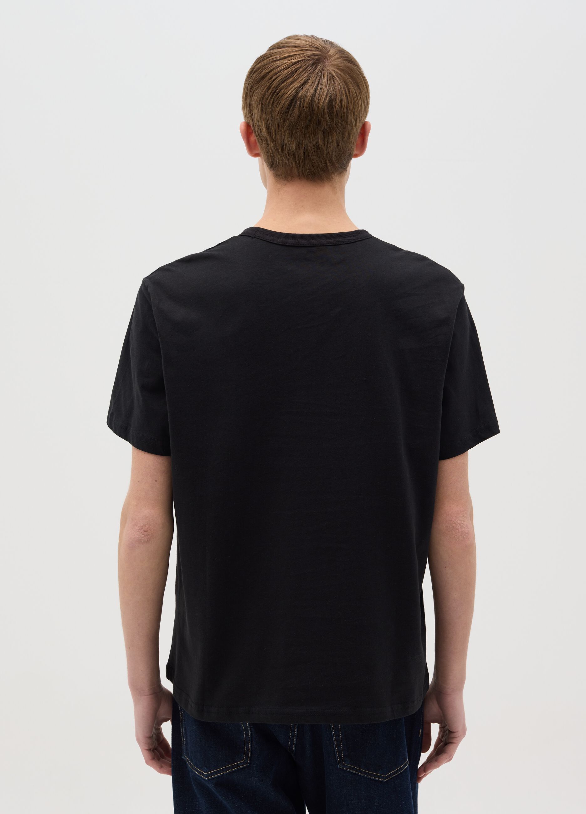 T-shirt in cotone con stampa ideogrammi