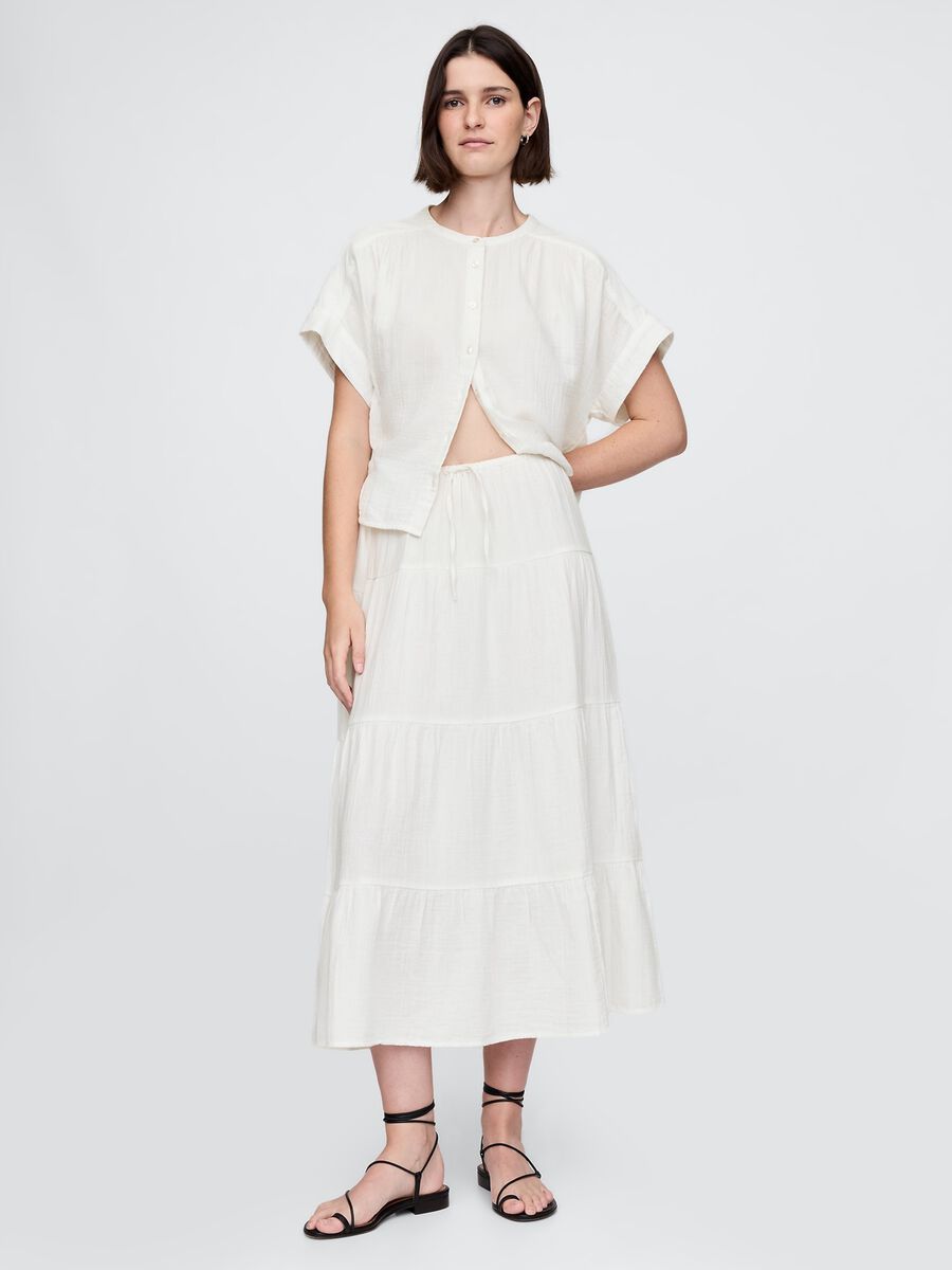 White set with top and tiered long skirt_0