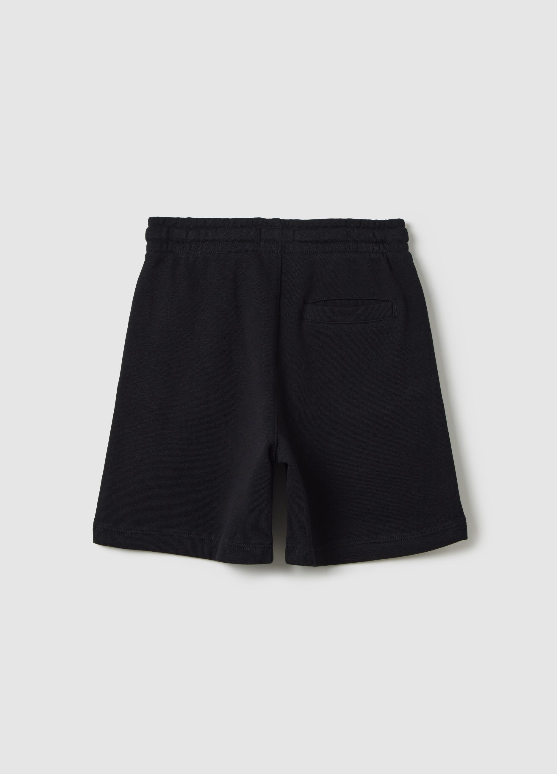 Black Cotton Shorts OVS Kids