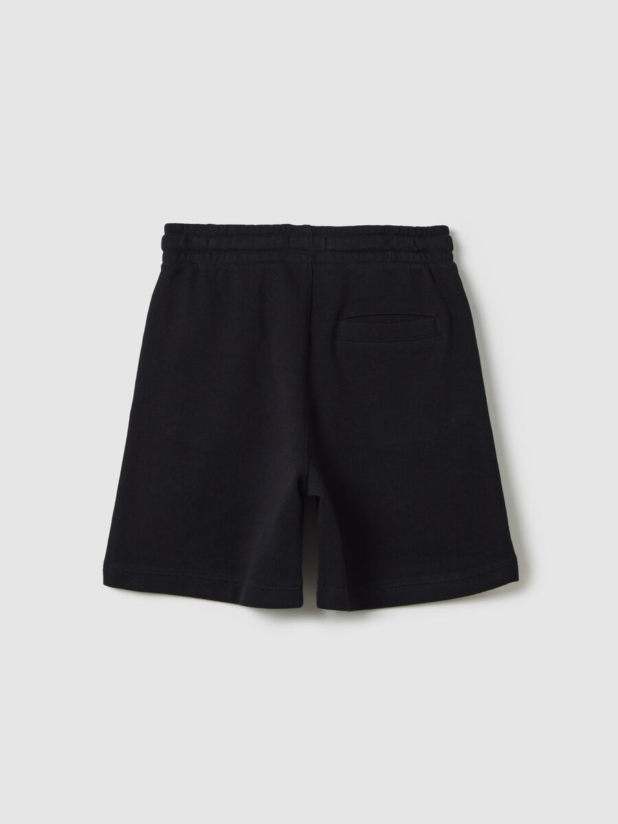 Black Cotton Shorts OVS Kids_1