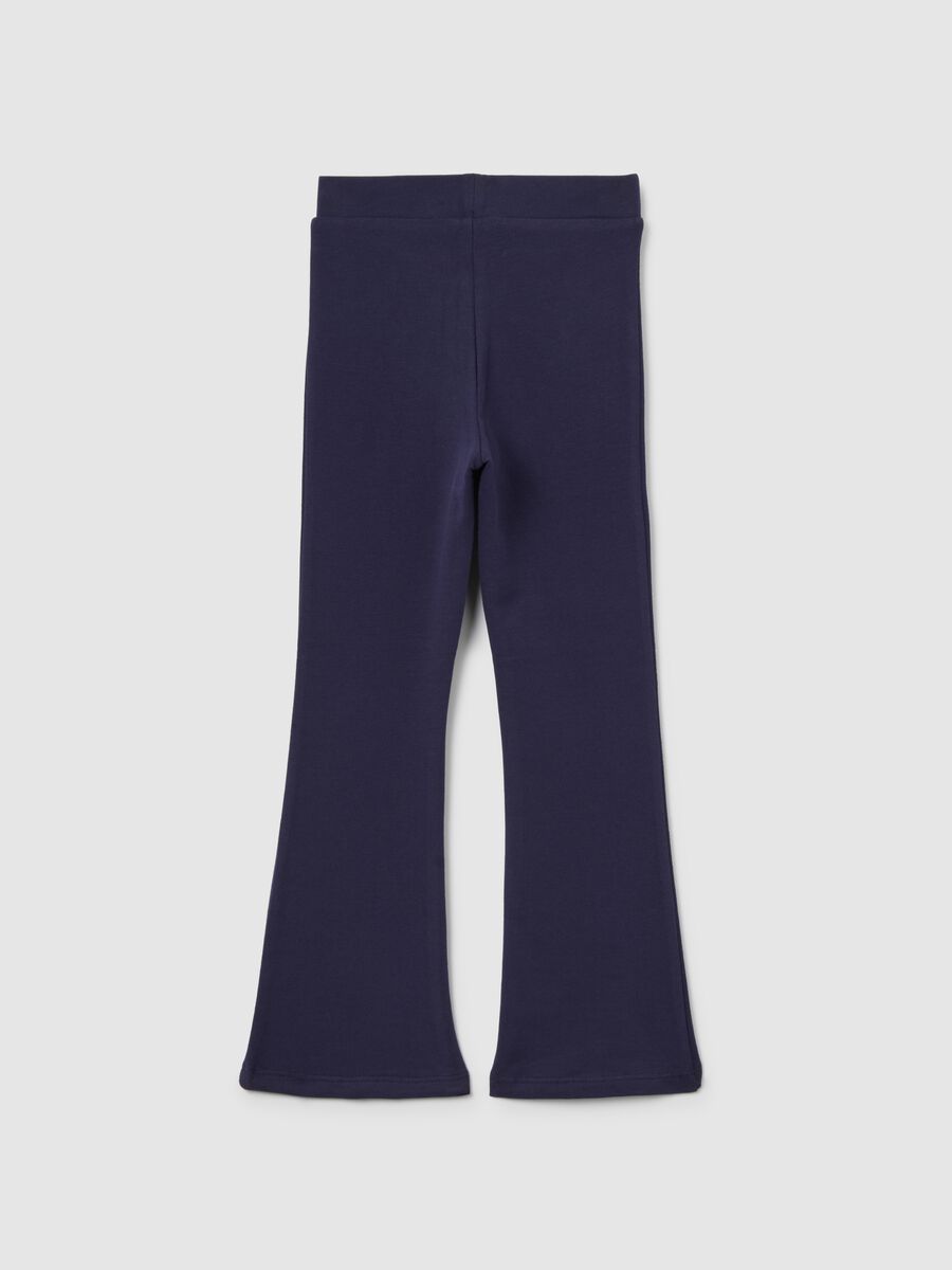 Girls' blue stretch cotton flare leggings_1