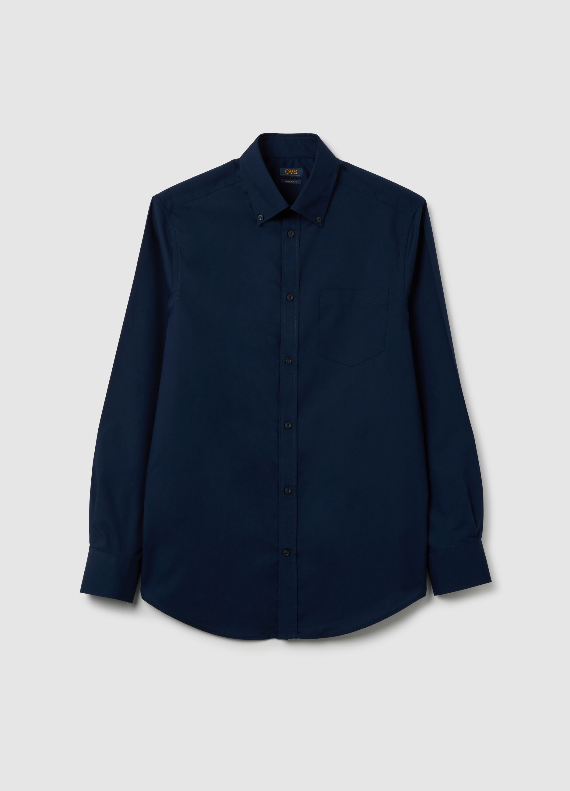 Men's blue cotton blend easy iron shirt