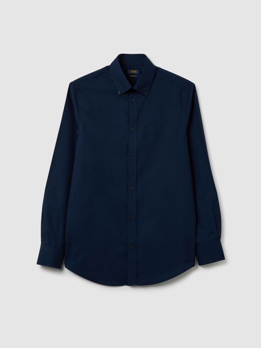 Men's blue cotton blend easy iron shirt_4