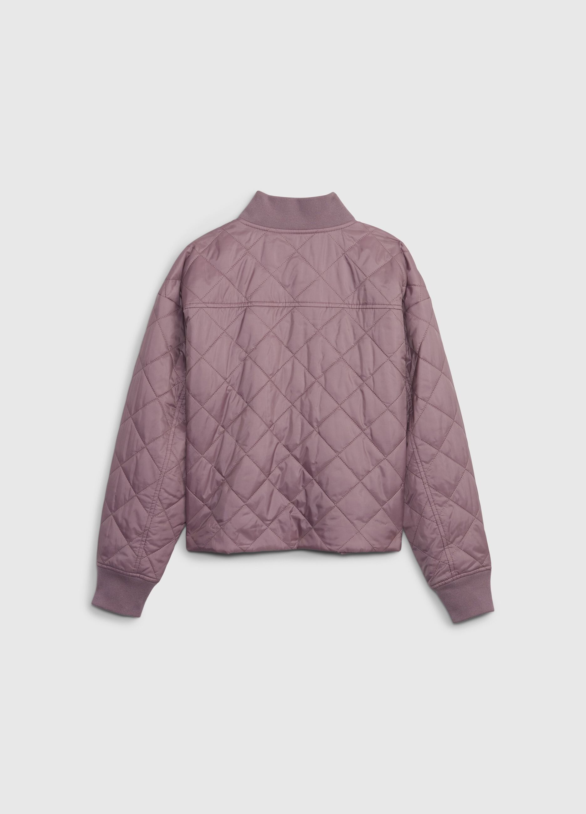 Quilted jacket with diamond weave