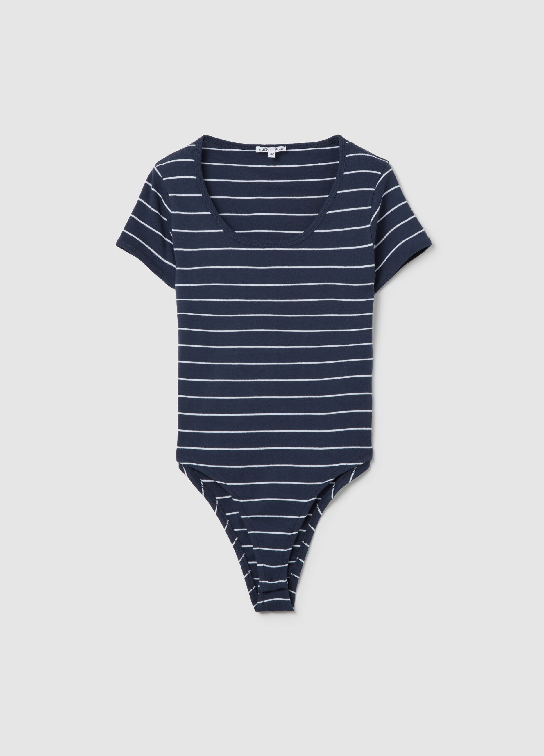 Blue short-sleeved bodysuit