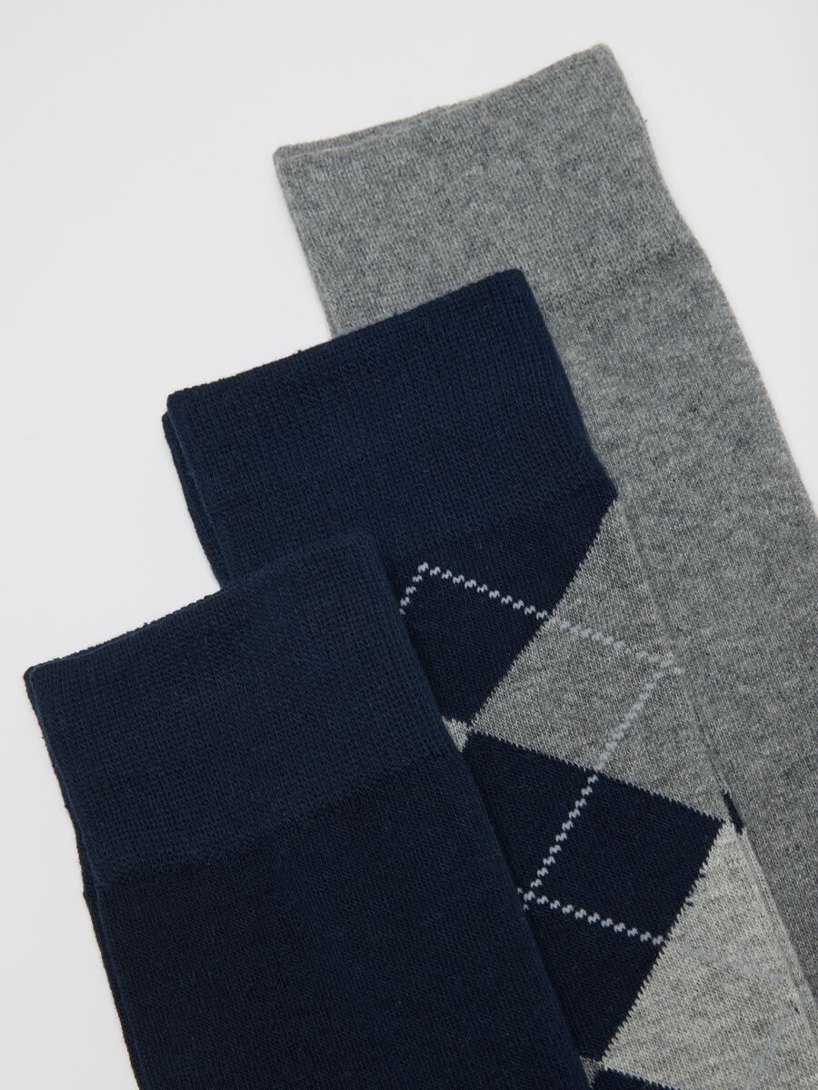 Multipack calze lunghe in misto cotone multicolor a righe_1