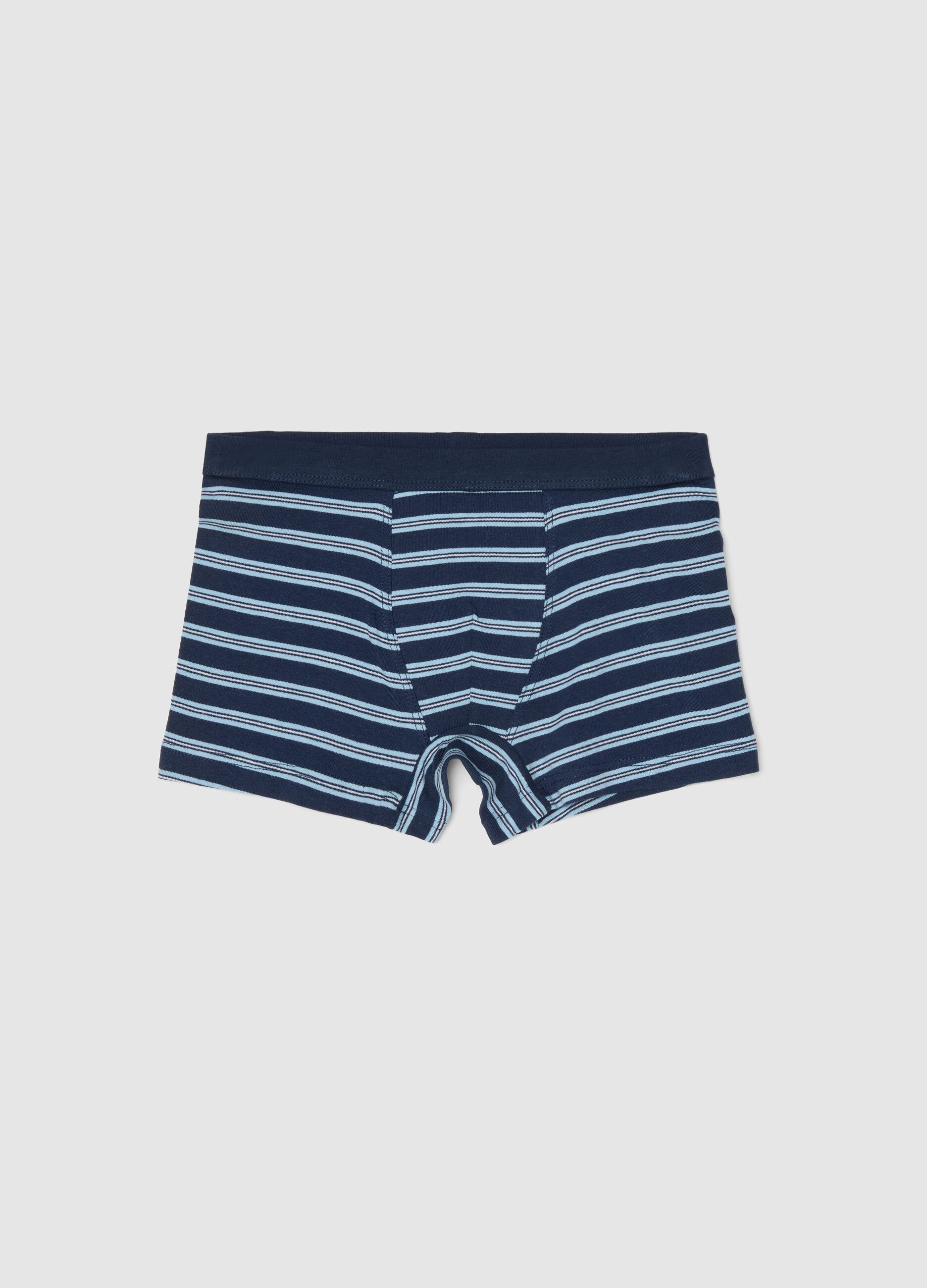 Children's Multicolour Striped Stretch Cotton Boxers