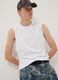 Tank top bianco in puro cotone regular fit_0