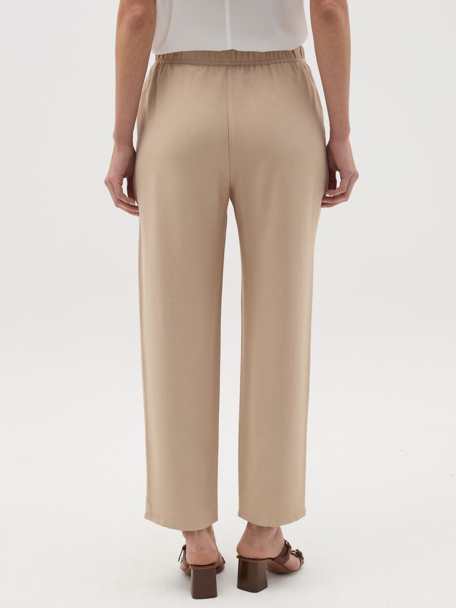 Viscose blend joggers with drawstring_2