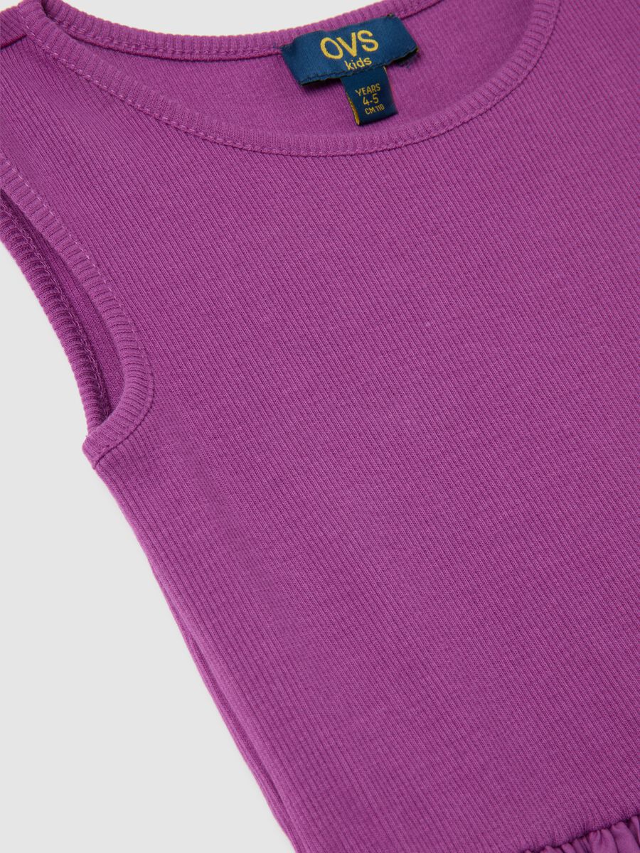 Girls' purple cotton dress regular fit_3