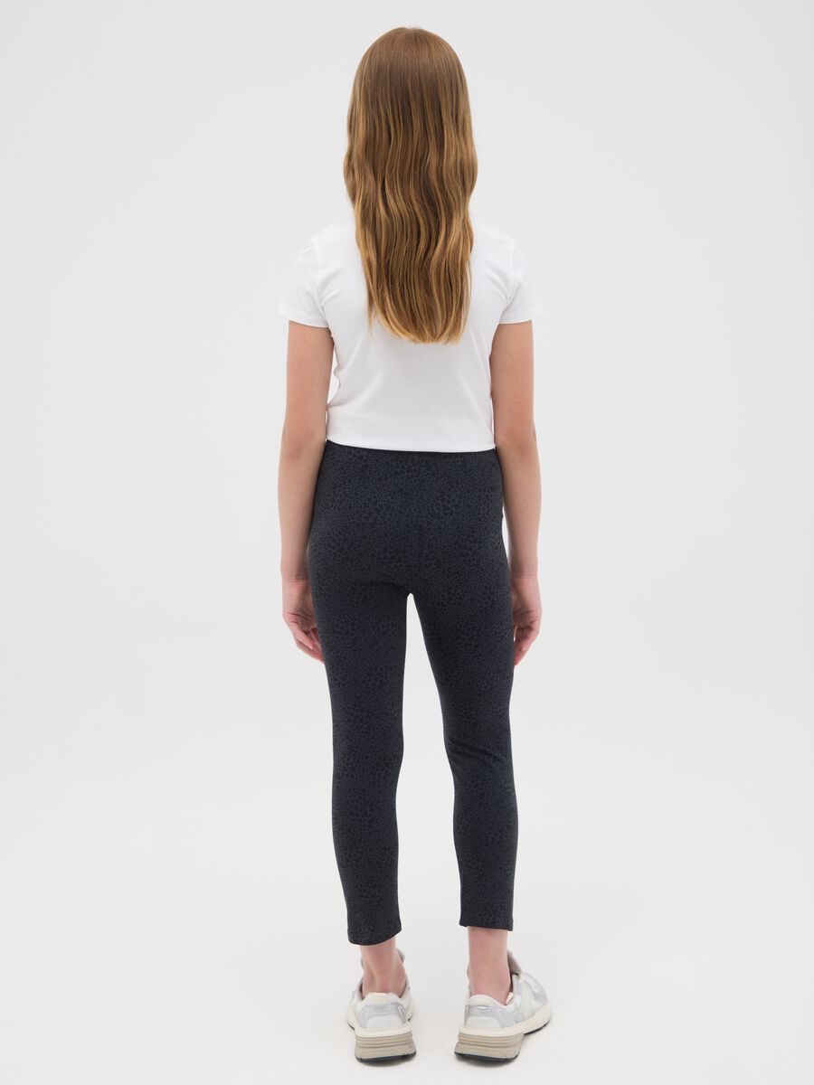 Girls' black skinny stretch cotton trousers_2