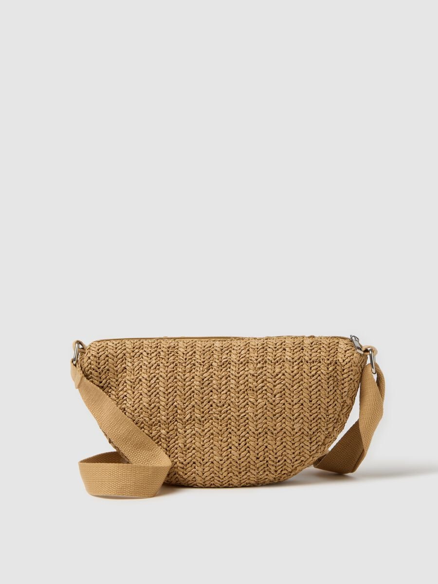 Beige hobo bag in raffia_1
