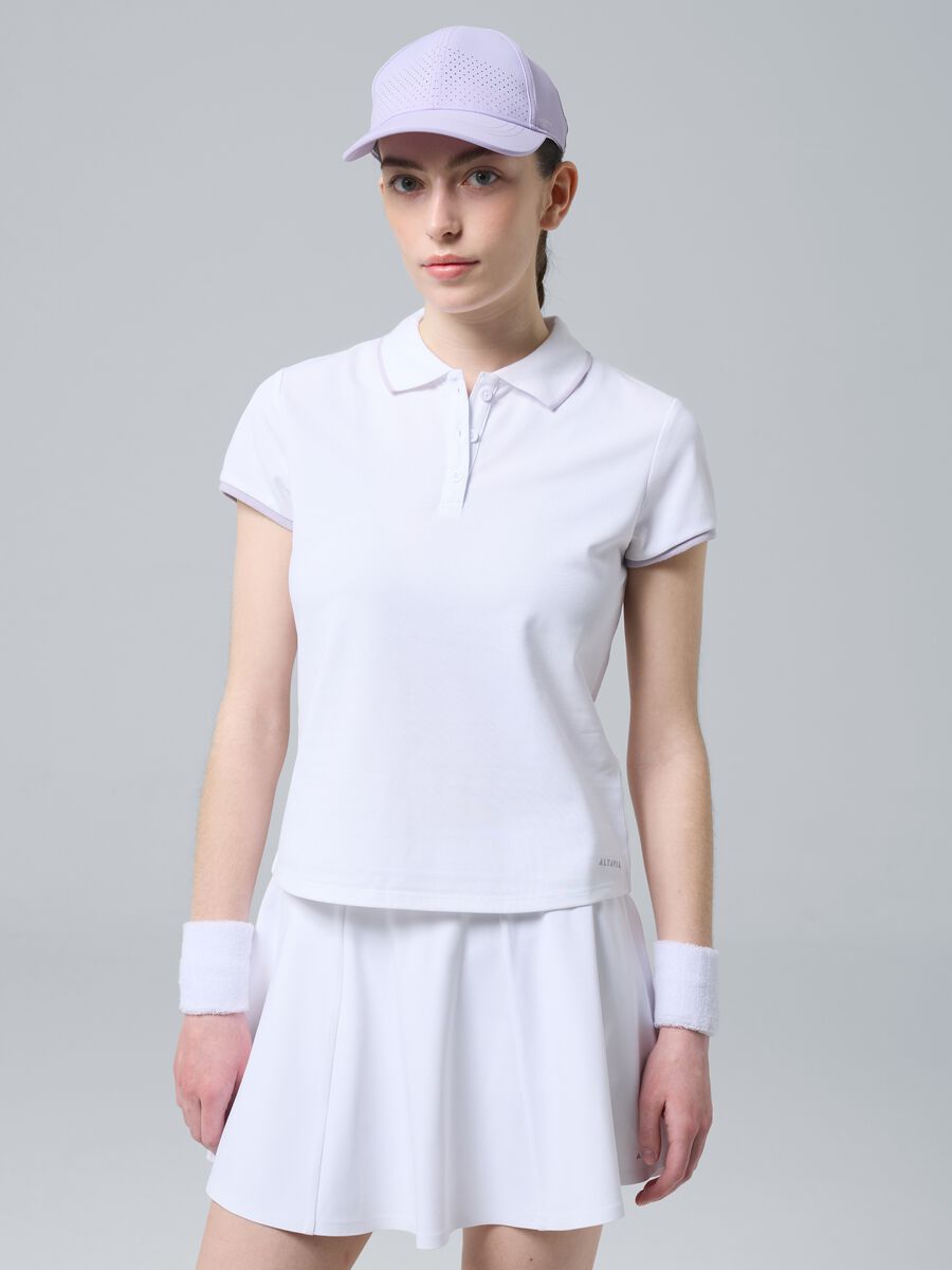 White ALTAVIA COURT sports polo in stretch cotton_0