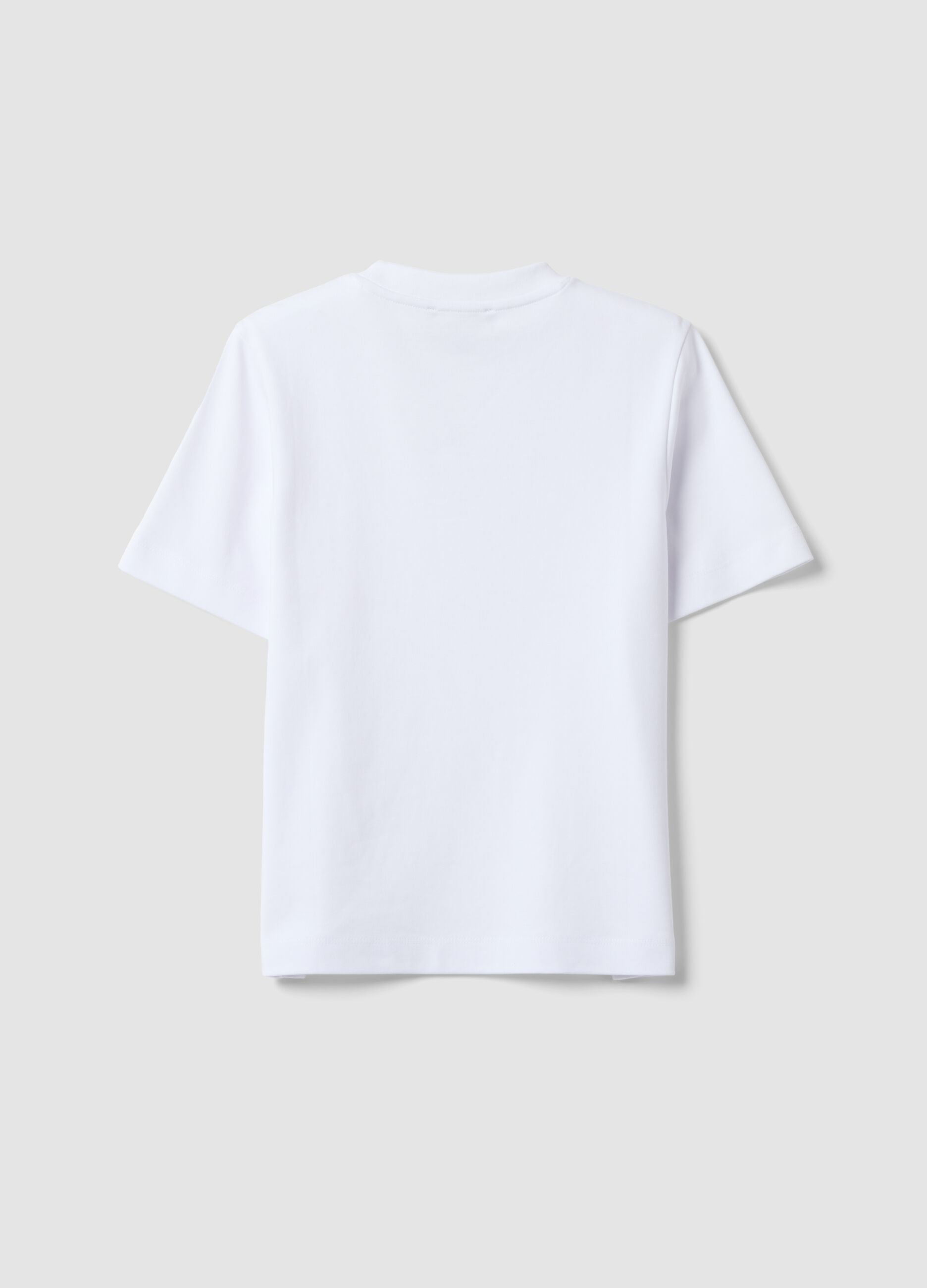 White relaxed-fit pure cotton short-sleeve T-shirt