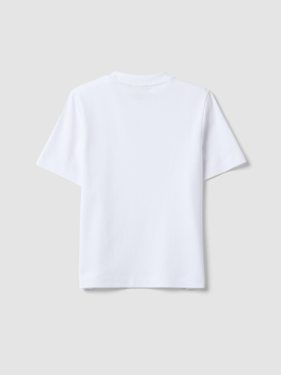 White relaxed-fit pure cotton short-sleeve T-shirt_5