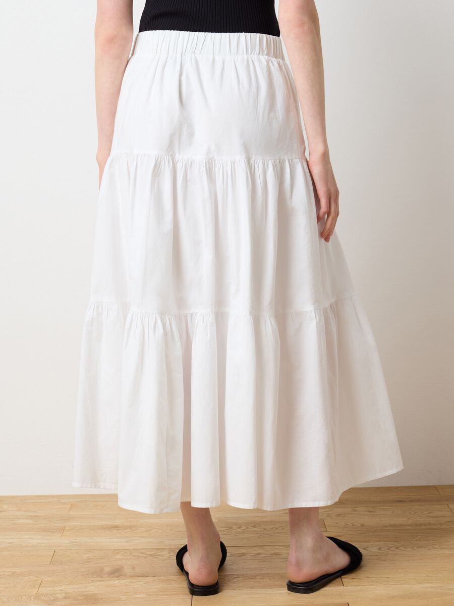 Women's long white pure cotton skirt, regular fit_3