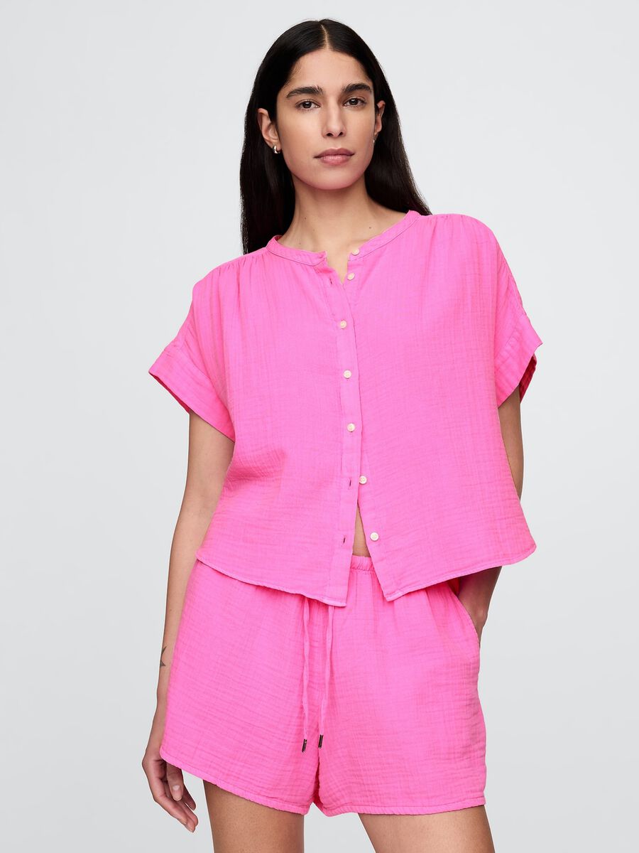 Camicia estiva rosa in cotone leggero_0