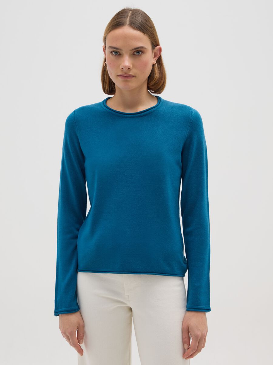 Blue Acrylic Blend Sweater_0