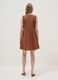 Brown pure cotton regular-fit mini dress with ruched V-neck_2