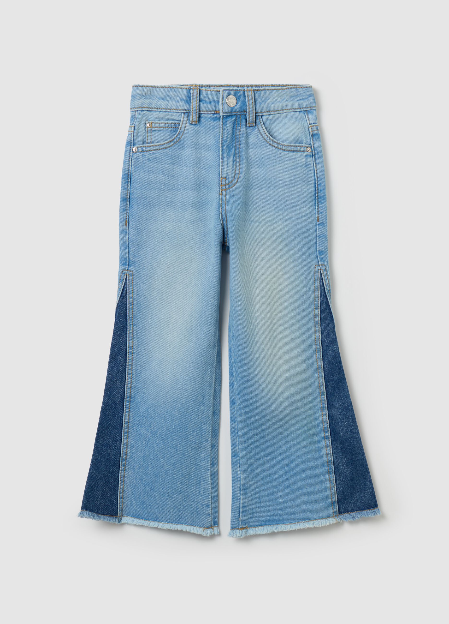 Jeans a gamba larga con inserti OVS KIDS da Bambina OVS