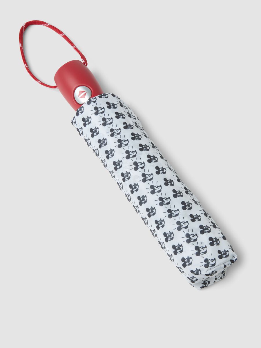 Ombrello multicolor con stampe Topolino e manico rosso_1