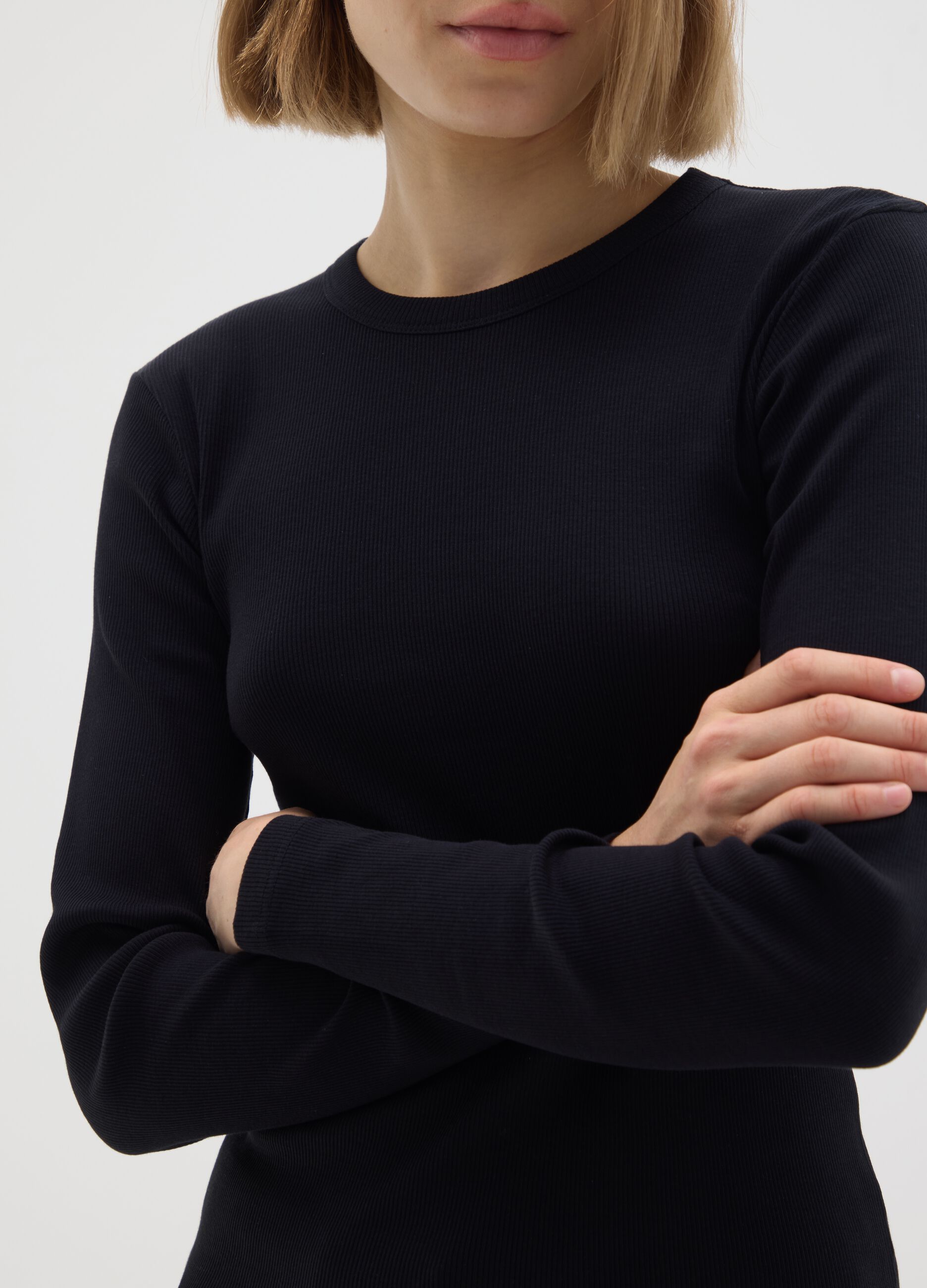 Black pure cotton regular fit T-shirt