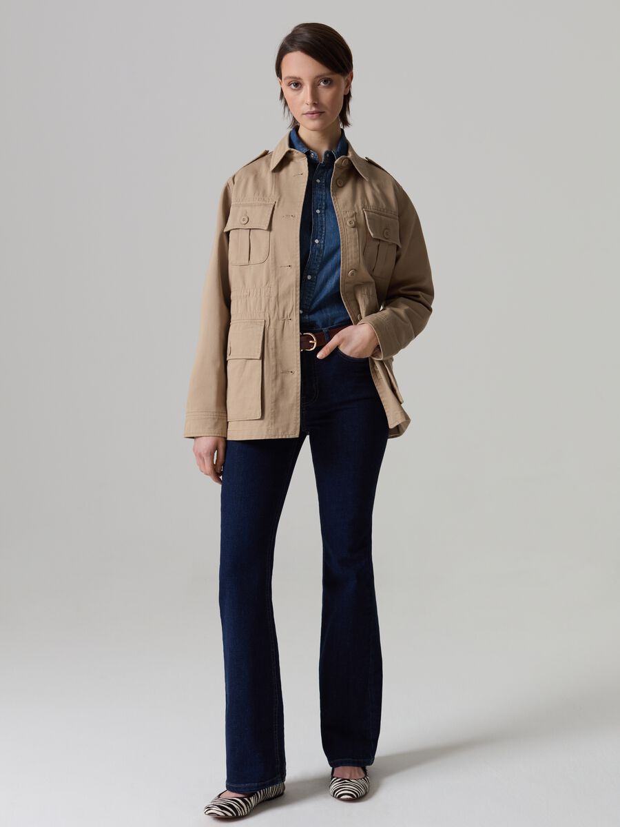 Safari jacket with buttons and belt_1
