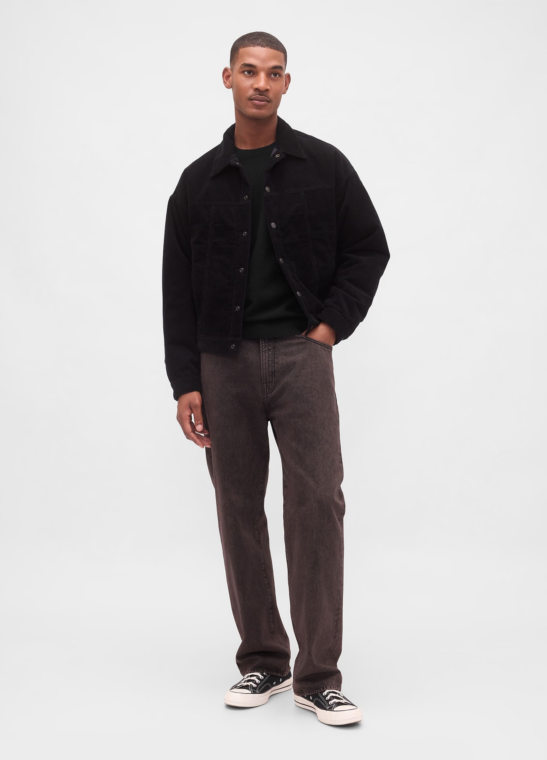 Black sweater in cotton blend