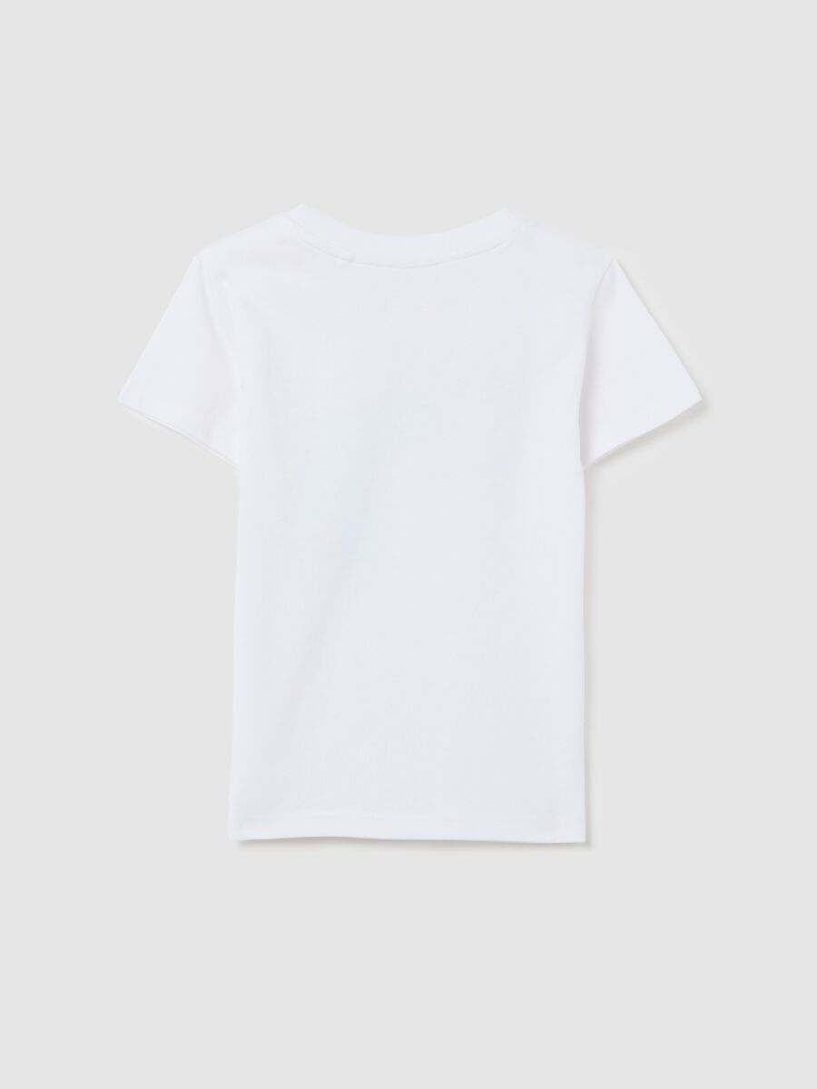 White cotton T-shirt with print_1