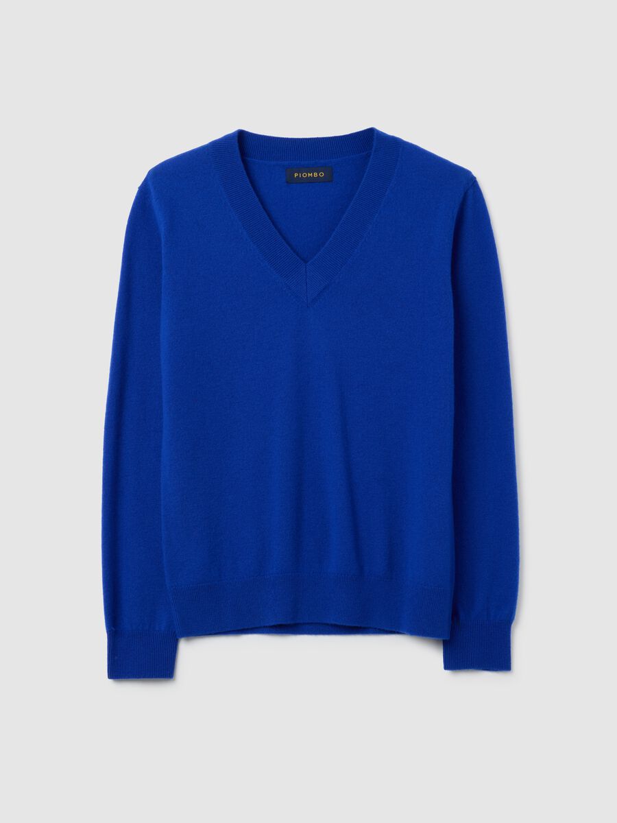 Maglione blu in pura lana_4